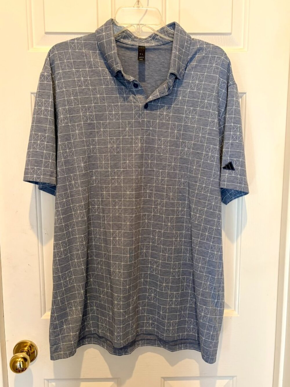 adidas Men's grey Grid Performance Polo
